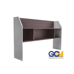 LIBRERO MARCA GCM TIPO SOBRE CREDENZA MODELO GC8 WENG/GRIS 1.8M