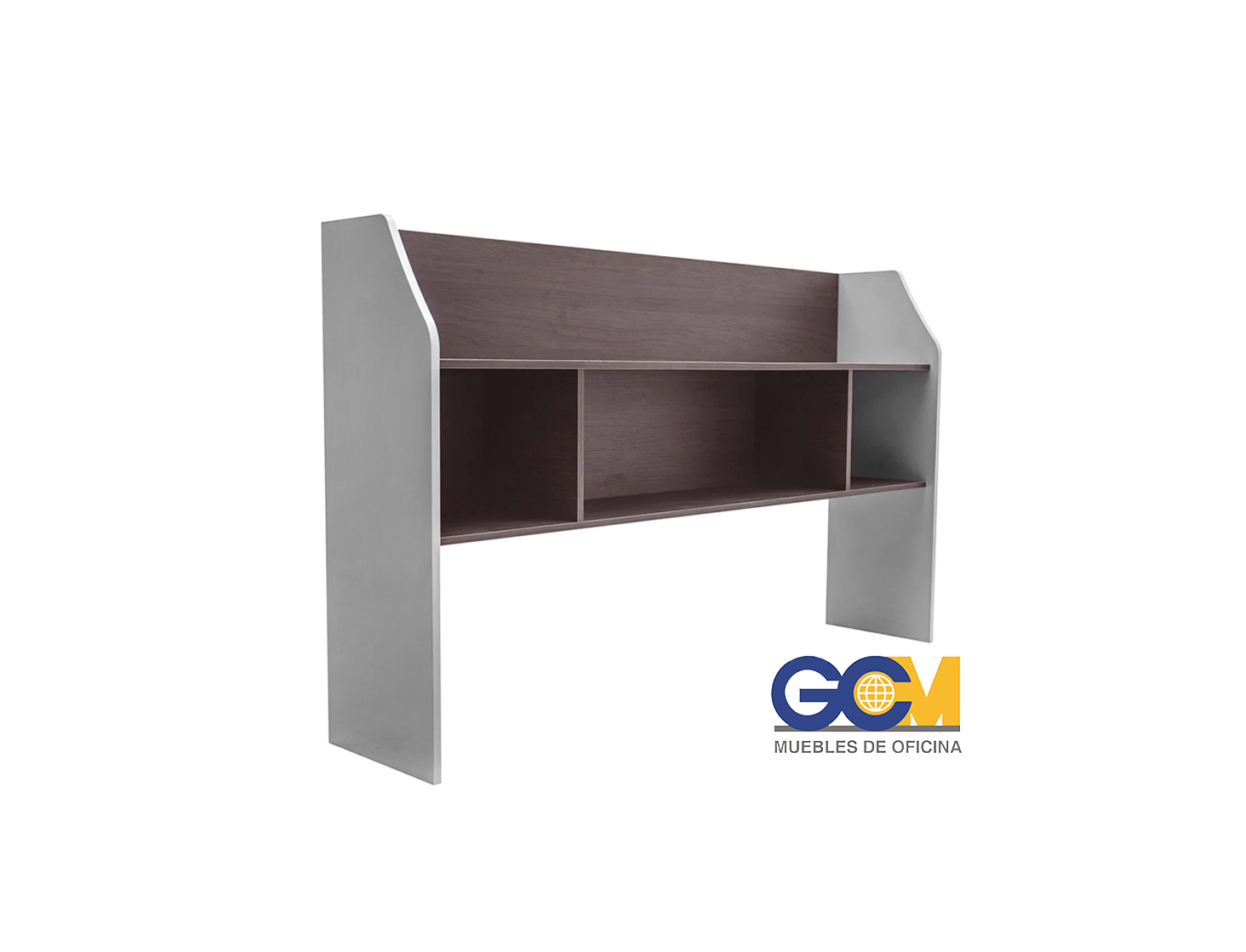 LIBRERO MARCA GCM TIPO SOBRE CREDENZA MODELO GC8 WENG/GRIS 1.8M