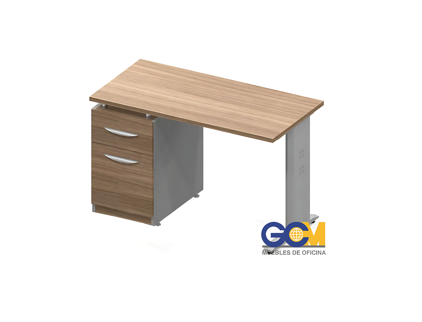 ESCRITORIO MARCA GCM MELAMINA MODELO G18 120X60X75 1 PEDESTAL WN/GR