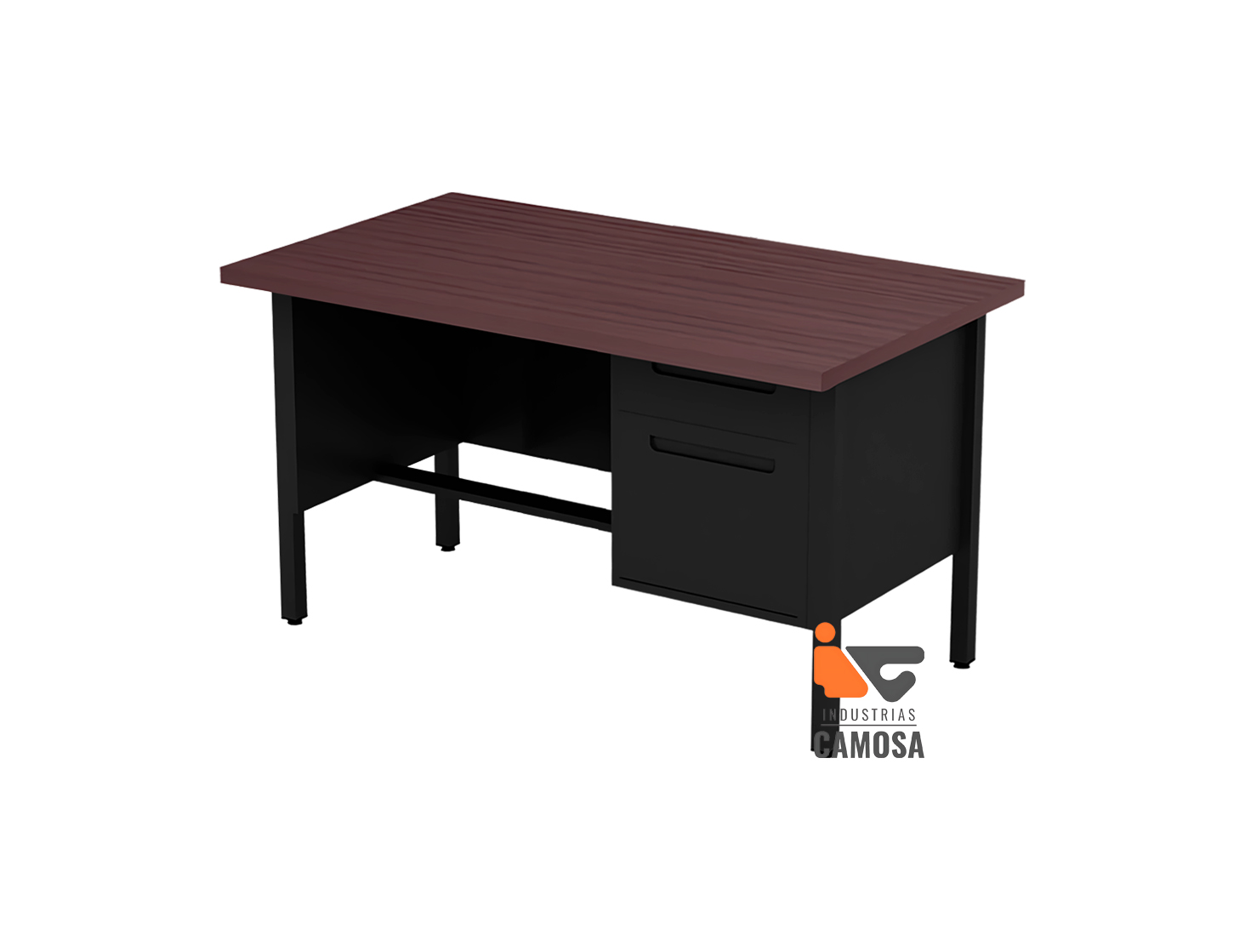 ESCRITORIO METALICO MARCA CAMOSA 120X70X75 1P1C WENGUE/NEGRO