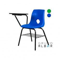 SILLA PLASTICA TIPO CONCHA CON PALETA PL-11 ALBAR