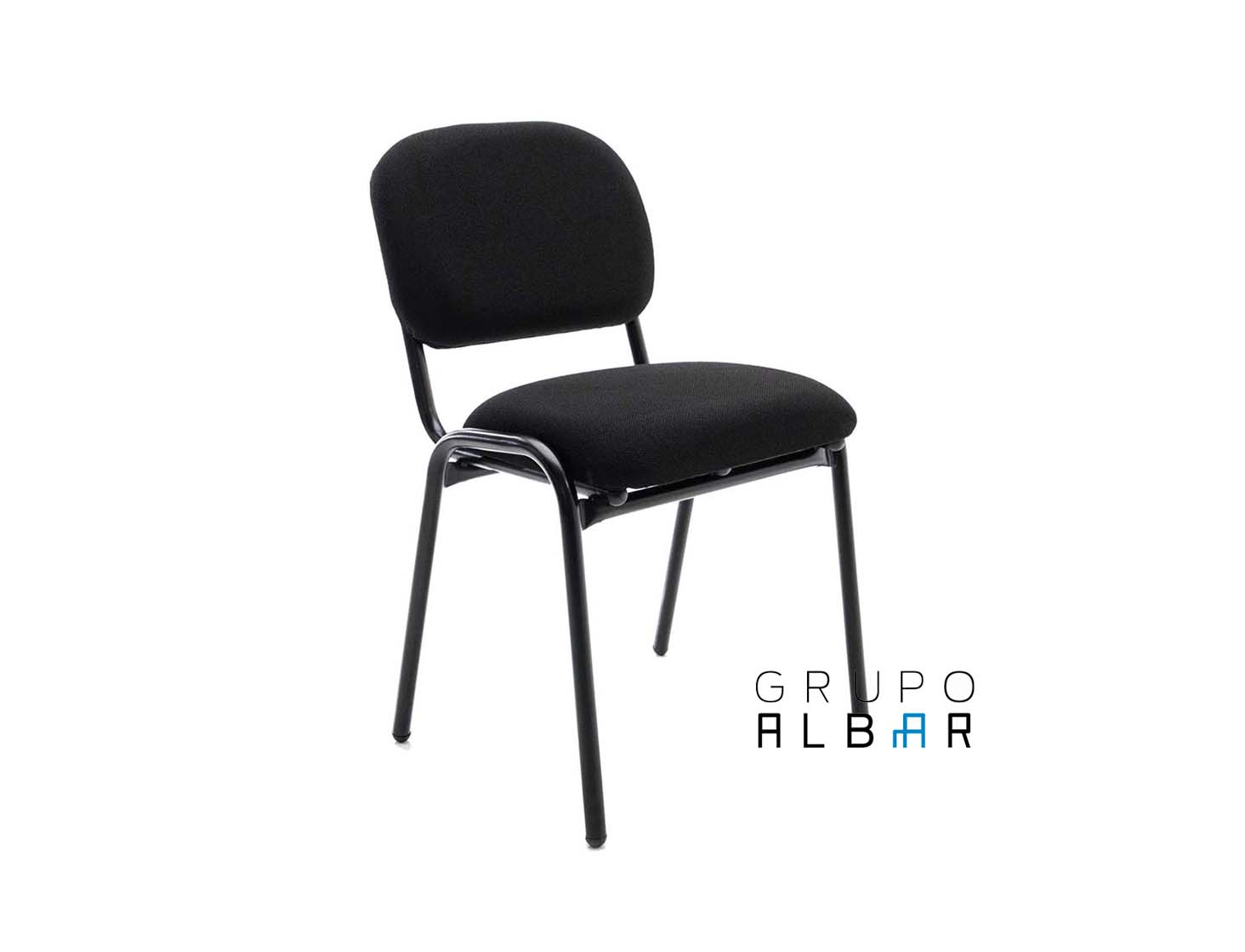 SILLA DE VISITA REFORZADA TELA NEGRA AB-400 ALBAR