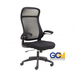 SILLON EJECUTIVO NEGRO RESPALDO DE MALLA CON BRAZOS GCSEJE11300 GCM