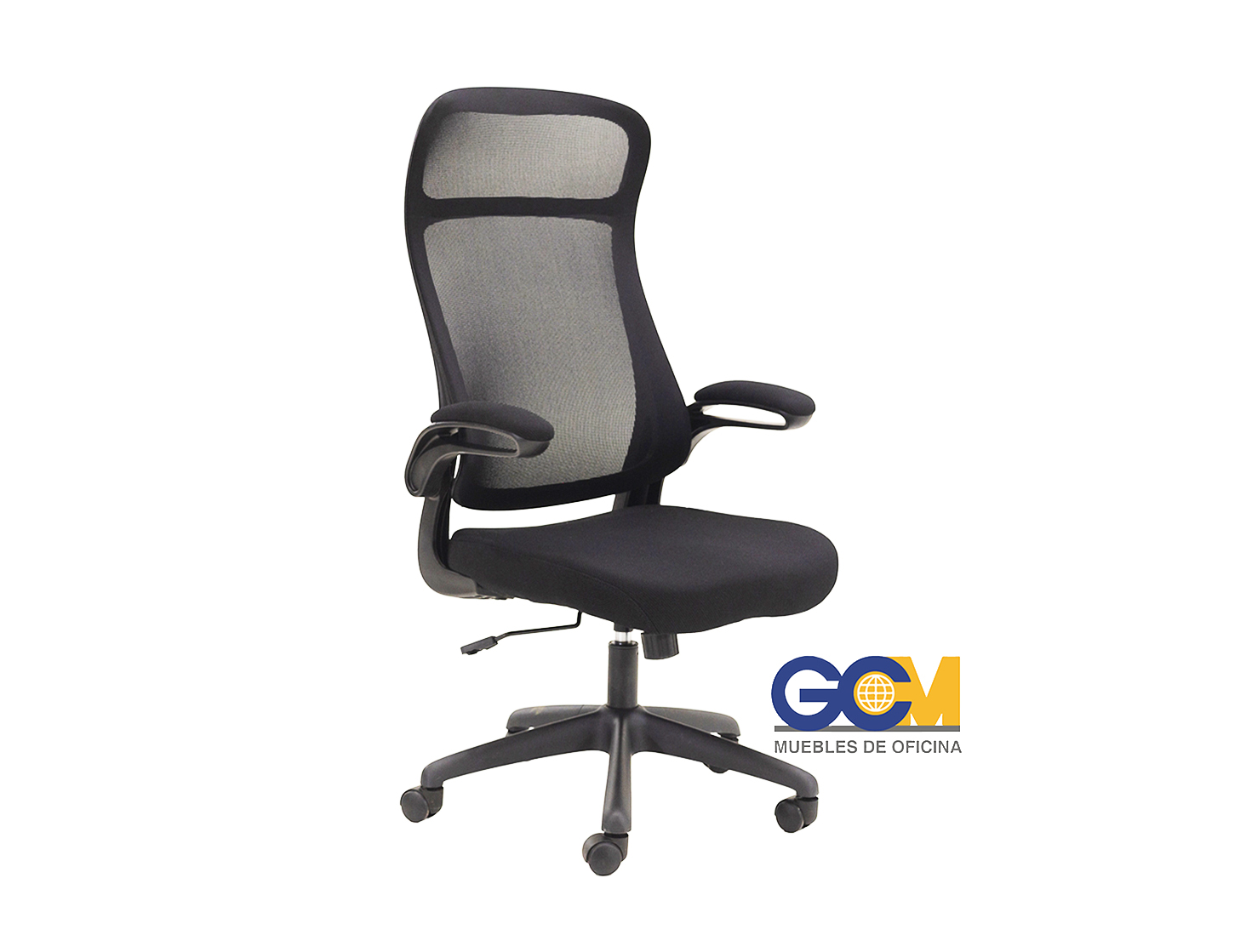 SILLON EJECUTIVO NEGRO RESPALDO DE MALLA CON BRAZOS GCSEJE1130 GCM