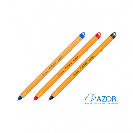 BOLIGRAFO PINPOINT 0.7MM FINO AZUL/NEGRO/ROJO CON TAPA 12 PIEZAS  AZOR