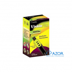 MARCADOR FLUORESCE VISION PLUS 12 PIEZAS VARIOS COLORES