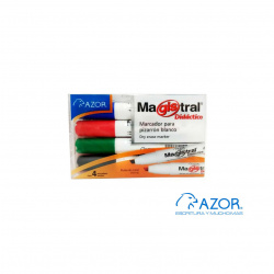 MARCADOR PIZA MAGISTRAL DIDACTICO 4 COLORES AZOR