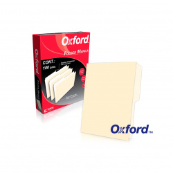 FOLDER TAMAÑO CARTA CREMA 100 PIEZAS 1/2 CEJAS OXFORD