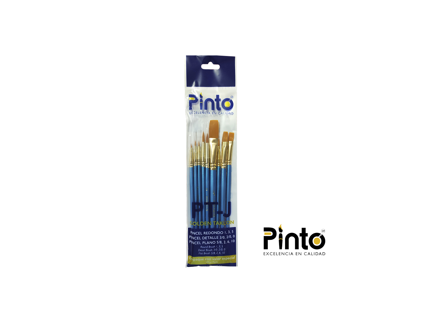 PINCELES TAKLON GOLDEN PT-J 10 PIEZAS PINTO