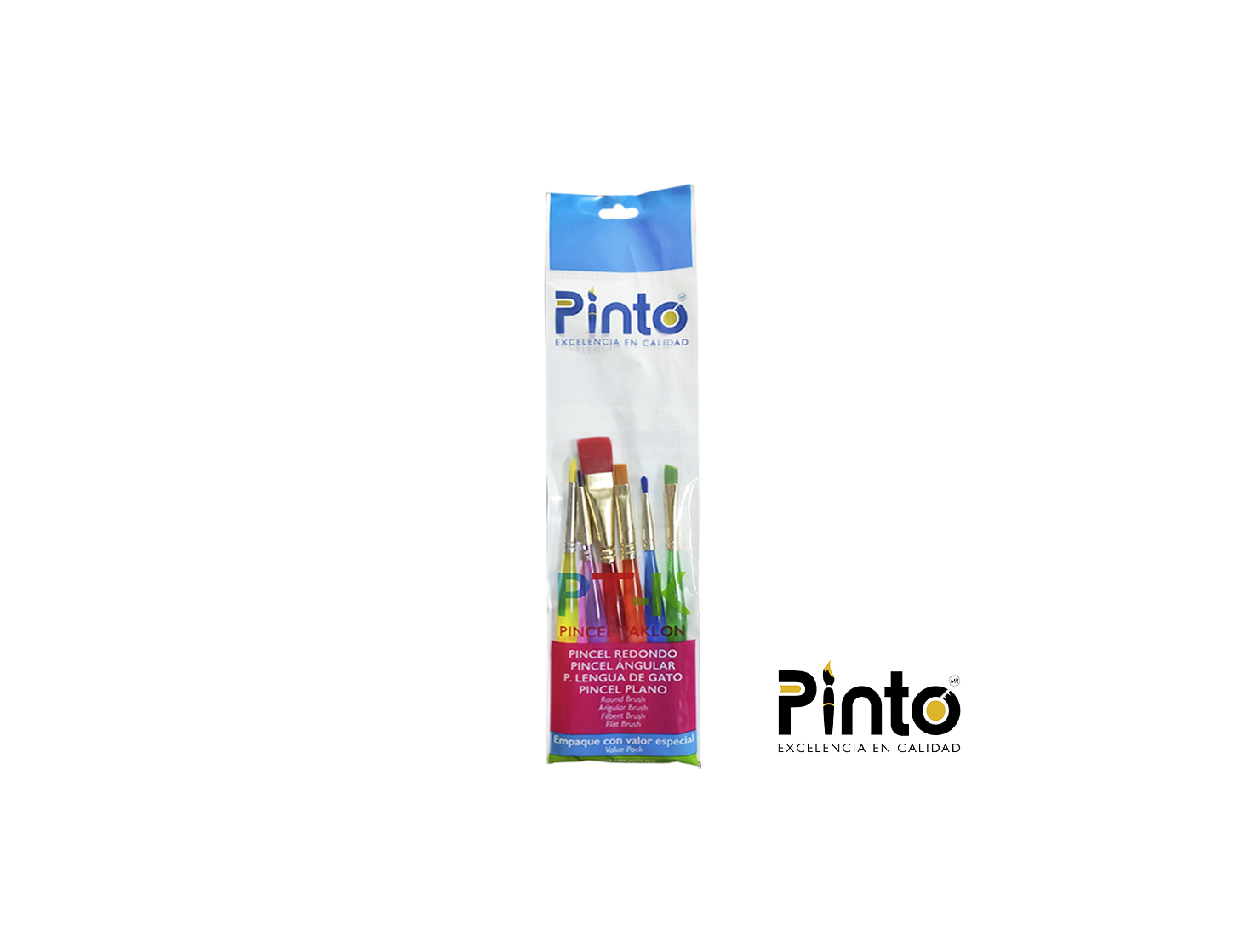 PINCELES TAKLON PT-K 7 PIEZAS DE COLORES PINTO