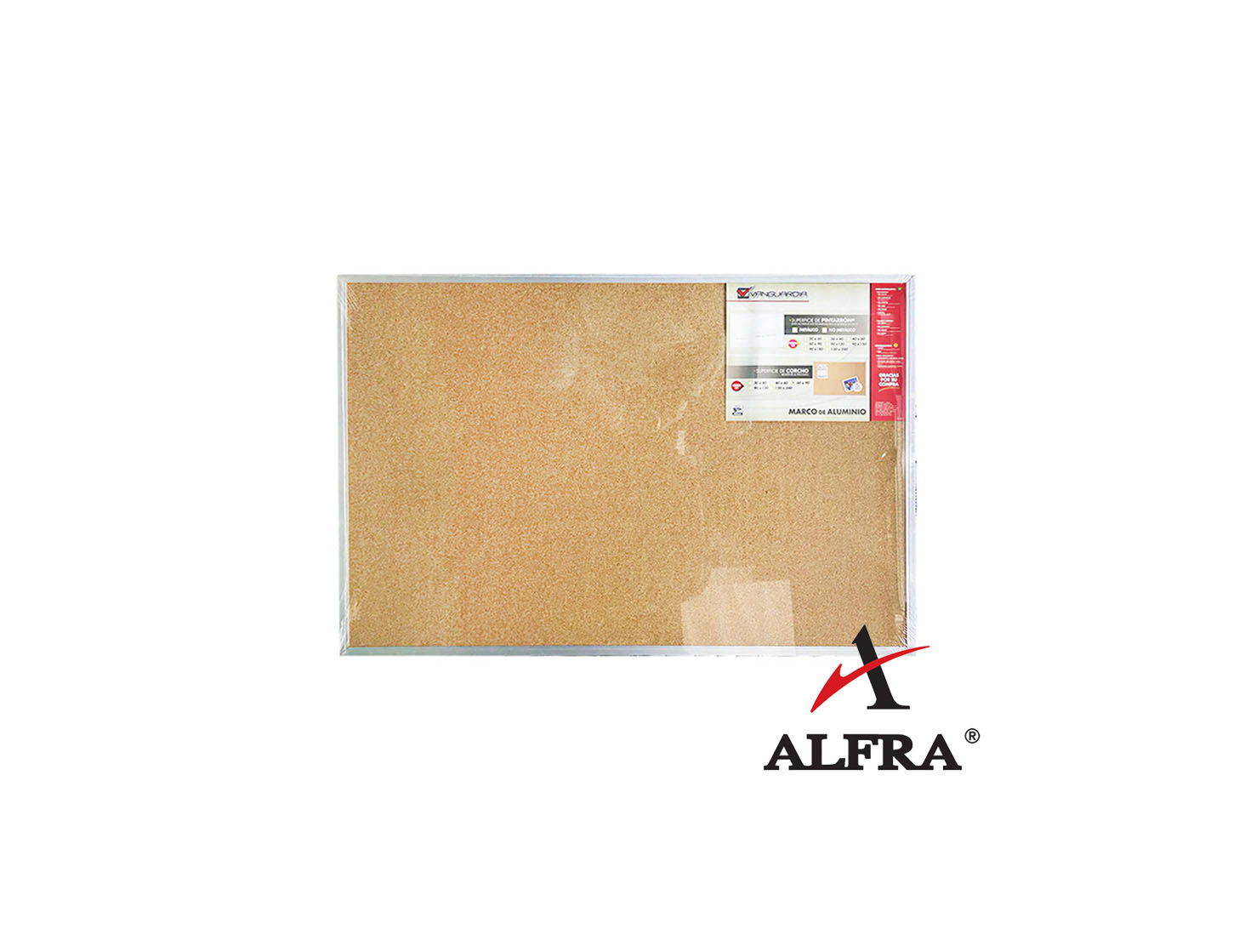 PIZARRON DE CORCHO VANGUARDIA 60X90CM ALFRA