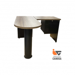 CONJUNTO EJECUTIVO MARCA CAMOSA 120X50X75 NOGAL/NEGRO 1P1C