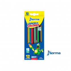 LAPICES DE COLORES NORMA UNIPUNTA 12 PZS +SACAPUNTAS