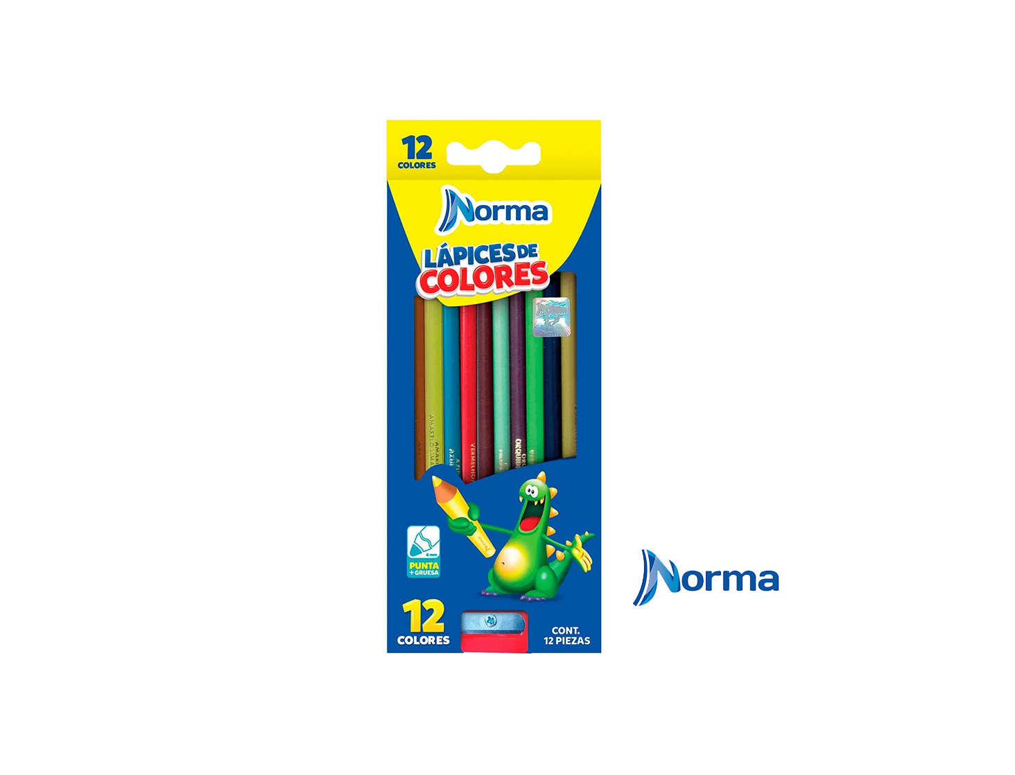 LAPICES DE COLORES NORMA UNIPUNTA 12 PZS +SACAPUNTAS