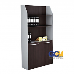 LIBRERO COMPLETO MARCA C/PUERTAS INFERIORES Y CERRADURA GCM